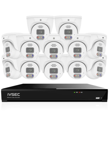 IVSEC PRO 16CH 8MP 4K AI 4TB 12x880D Cam 25fps Sony Starvis NVR CCTV Security Kit (16x12)