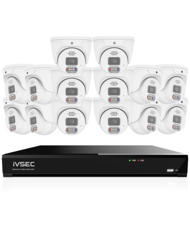 IVSEC PRO 16CH 8MP 4K AI 4TB 14x880D Cam 25fps Sony Starvis NVR CCTV Security Kit (16x14)