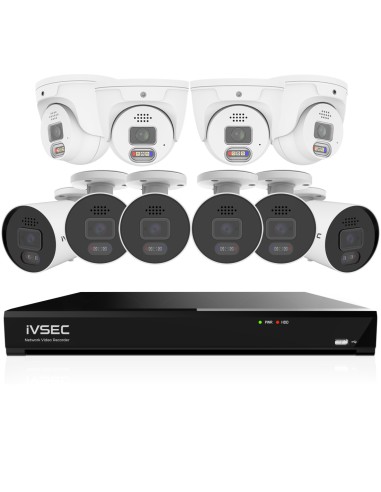 IVSEC PRO 16CH 8MP 4K AI 4TB 6x880B + 4x880D Cam 25fps Sony Starvis NVR CCTV Security Kit (16x10)
