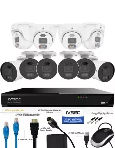 IVSEC PRO 16CH 8MP 4K AI 4TB 6x880B + 4x880D Cam 25fps Sony IVK16P-8806B4D 2