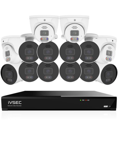 IVSEC PRO 16CH 8MP 4K AI 4TB 10x880B + 4x880D Cam 25fps Sony Starvis NVR CCTV Security Kit (16x14)
