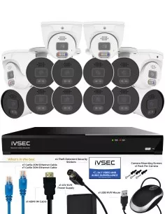 IVSEC PRO 16CH 8MP 4K AI 4TB 10x880B + 4x880D Cam 25fps IVK16P-88010B4D 2