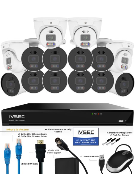 IVSEC PRO 16CH 8MP 4K AI 4TB 10x880B + 4x880D Cam IVK16P-88010B4D IVSEC PRO 16CH 8MP 4K AI 4TB 10x880B + 4x880D Cam IVK16P-88010B4D
