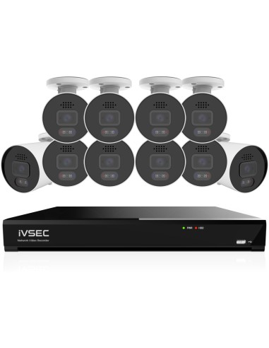 IVSEC PRO 16CH 8MP 4K AI 4TB 10x880B Cam 25fps Sony Starvis NVR CCTV Security Kit (16x10)