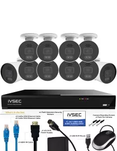 IVSEC PRO 16CH 8MP 4K AI 4TB 10x880B Cam 25fps Sony Starvis IVK16P-88010B 2