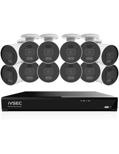IVSEC PRO 16CH 8MP 4K AI 4TB 12x880B Cam 25fps Sony Starvis NVR CCTV Security Kit (16x12)