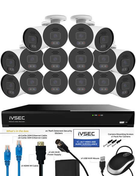 IVSEC PRO 16CH 8MP 4K AI 4TB 16x880B Cam 25fps IVK16P-88016B