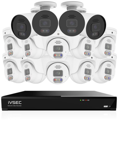 IVSEC PRO 16CH 8MP 4K AI 4TB 10x880D + 4x880B Cam 25fps Sony Starvis NVR CCTV Security Kit (16x14)