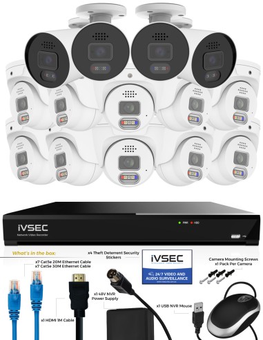 IVSEC PRO 16CH 8MP 4K AI 4TB 10x880D + 4x880B Cam IVK16P-88010D4B