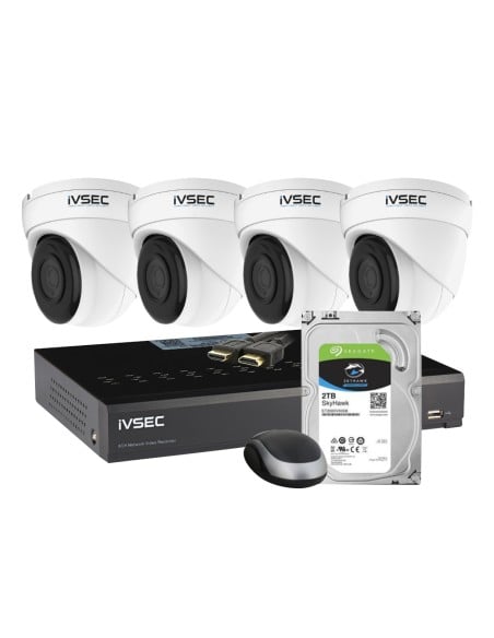 IVSEC KIT 4 X NC340XA 12MP IP CAM + NR3082X-2TB IVK-54