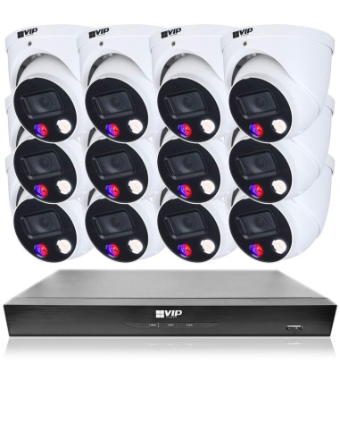 VIP Vision 6MP 6600 Series 16Ch AI IP NVR 4TB HDD Colour Night Vision 12x SMD+ Dome Cameras (16x12) - NKPRO-1666012D
