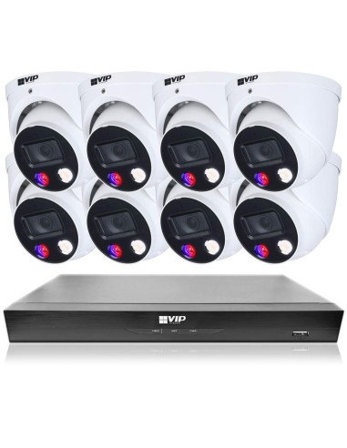 VIP Vision 8MP 8600 Series 16Ch AI IP NVR 4TB HDD Colour Night Vision 8x SMD+ Dome Cameras (8x8) - NKPRO-168608D