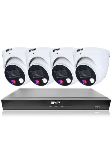 VIP Vision 8MP 8600 Series 8Ch AI IP NVR 2TB 4x ID4 SMD+ Dome Cameras (8x4) - NKPRO-88604D