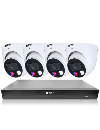 VIP Vision 8MP 8600 Series 8Ch AI IP NVR 2TB HDD Colour Night Vision 4x SMD+ Dome Cameras (8x4) - NKPRO-88604D