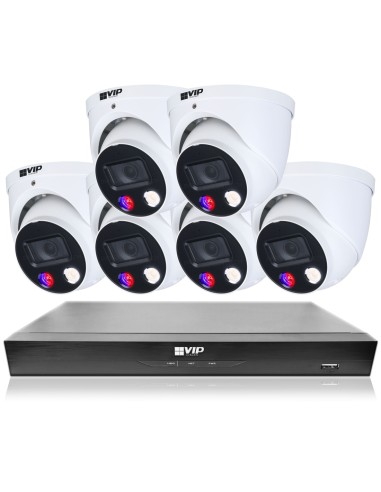 VIP Vision 8MP 8600 Series 8Ch AI IP NVR 2TB HDD Colour Night Vision 6x SMD+ Dome Cameras (8x6) - NKPRO-88606D