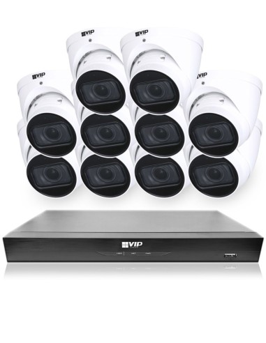 VIP Vision 8MP 8400 Series 16Ch IP NVR 4TB HDD 10x Pro AI Varifocal Dome Cameras (16x10) - NKPRO-1684010D