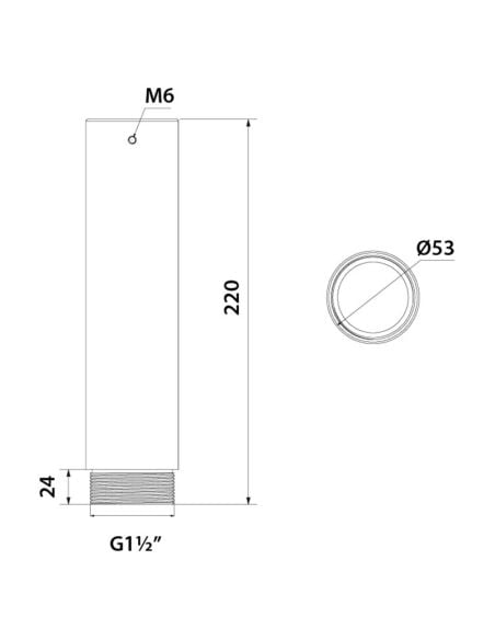 220mm Extender for Ceiling Mount Bracket
