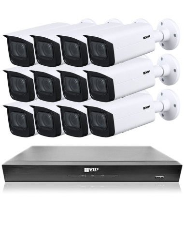 VIP Vision 8MP 8400 Series 16Ch IP NVR 4TB HDD 12x Pro AI Varifocal Bullet Cameras (16x12) - NKPRO-1684012B