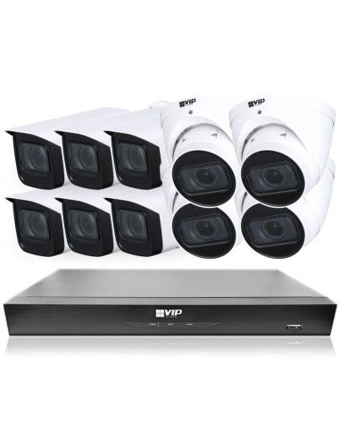 VIP Vision 8MP 8400 Series 16Ch IP NVR 4TB HDD 6x Pro AI Varifocal Bullet + 4x Dome Cameras (16x10) - NKPRO-168406B4D