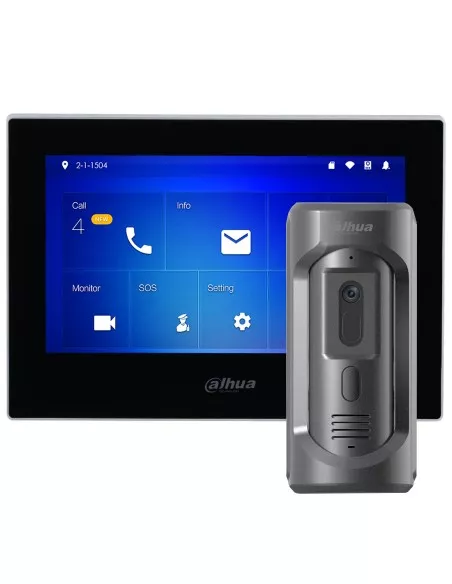 Dahua Intercom Kit Black 7-inch Touch Screen KIT-DHI-7INBLK2101E-P Dahua Intercom Kit Black 7-inch Touch Screen KIT-DHI-7INBLK2101E-P