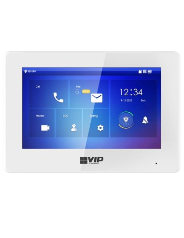 VIP Vision Touchscreen 2-Wire Residential Series IP Intercom Monitor (White) - INTIPMON2W2