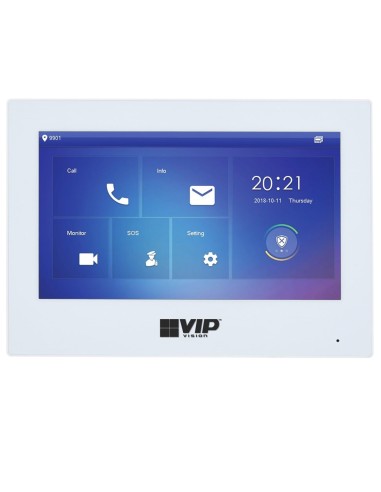 VIP Vision Residential Series Touchscreen IP Intercom Monitor (White) - INTIPMONKW