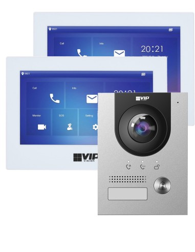VIP Vision Complete Premium Video IP Intercom Kit Flush Mounted 2x Door Station - INTIPRKITG-P