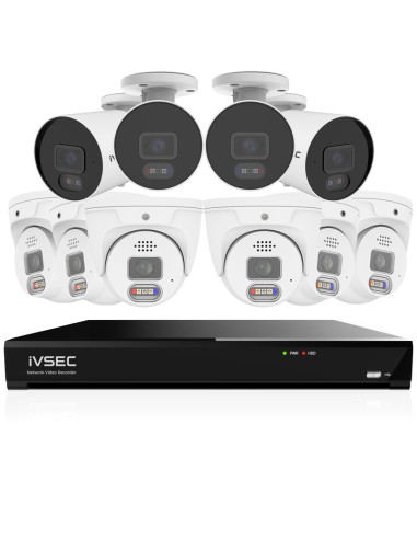 IVSEC PRO 16CH 8MP 4K AI 4TB 6x880D + 4x880B Cam 25fps Sony Starvis NVR CCTV Security Kit (16x10)