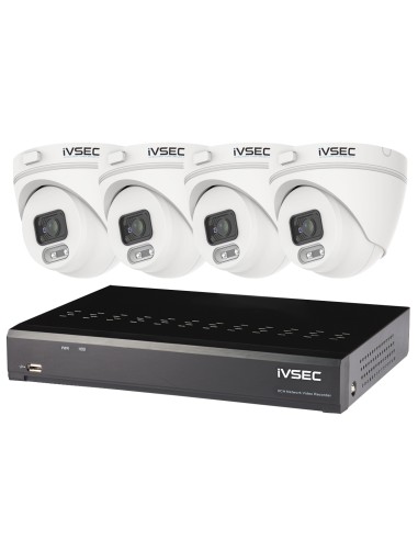 iVSEC LX-Series 4MP 4CH 2TB NVR 4 x POE Security Camera Kit - LVK-000