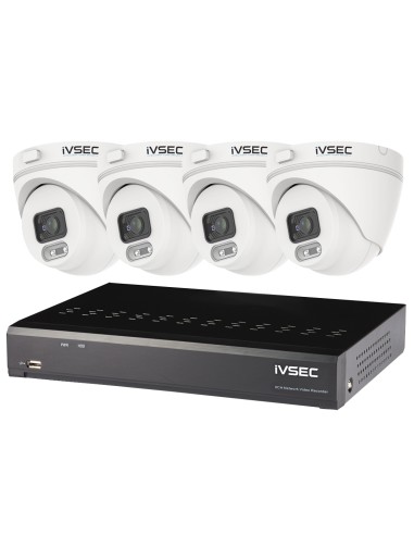 iVSEC LX-Series 4MP Budget 4CH 2TB NVR 4 x POE Security Camera Kit - LVK-000