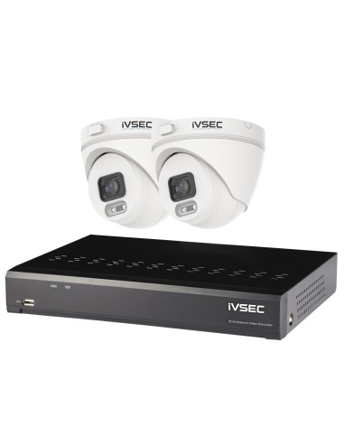 iVSEC LX-Series 4MP 4CH 2TB NVR 2 x POE Security Camera Kit - LVK-00042