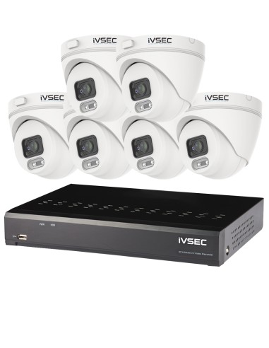 iVSEC LX-Series 4MP 8CH 2TB NVR 6 x POE Security Camera Kit - LVK-00086