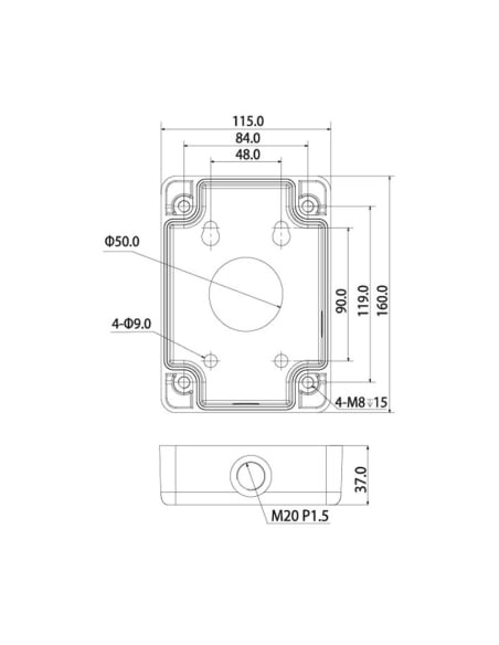 Adapter/Junction Box for PTZ Dome Cameras