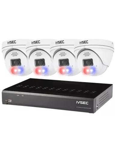 iVSEC 8MP 4x IP Deterrence Camera 8Ch 4TB PoE NVR IVK-51B