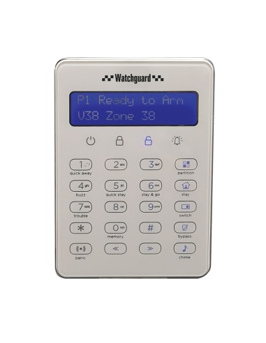 Watchguard Professional 8 Zone Alarm Panel & LCD Keypad (White) - WGAP864PW2