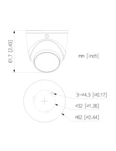 Securview Mobile Series 2MP HD 1080p Fixed HDCVI Mini Dome VSCVIM-2DIR 2