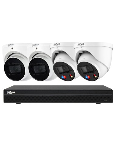 Dahua 8MP 4Ch AI NVR IP 2x 8MP TiOC 2x 8MP Dome Cameras CCTV Kit - DH-8MP4C-AI-KIT