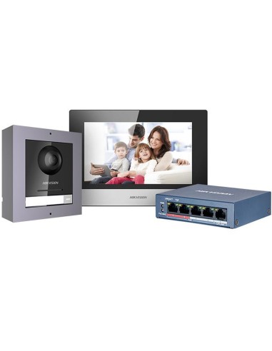 Hikvision 2MP IP PoE Stylish Video Intercom Kit Mobile Answer Live-Viewing - DS-KIS602