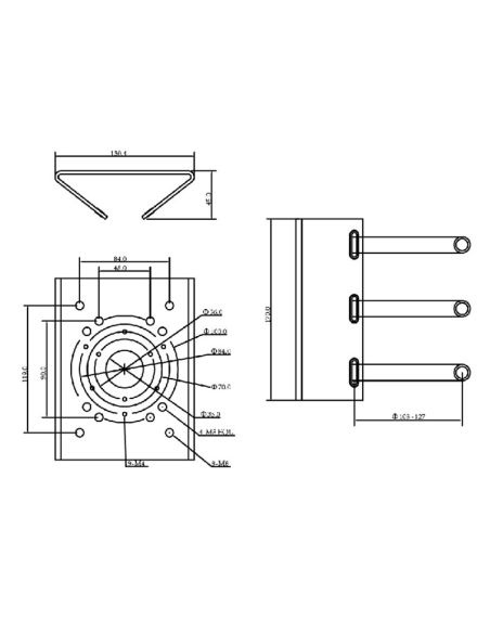 Triple Clamp Pole Mount Camera Bracket