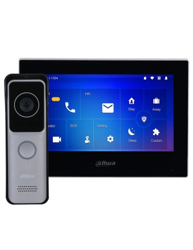 Dahua 2MP HD IP Villa WiFi PoE Outdoor Video Doorbell 7" Intercom Kit - KIT-DHI-7INBLK2311R-WP