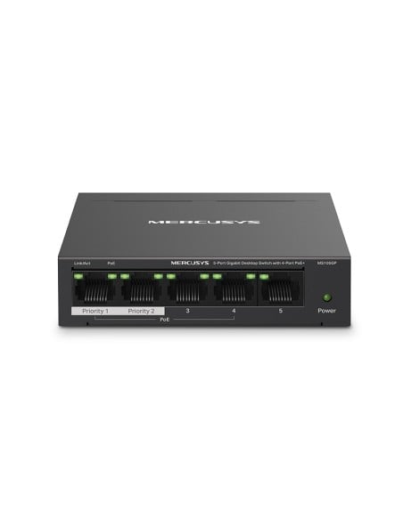 Mercusys 5-Port Gigabit Desktop Switch with MS105GP Mercusys 5-Port Gigabit Desktop Switch with MS105GP