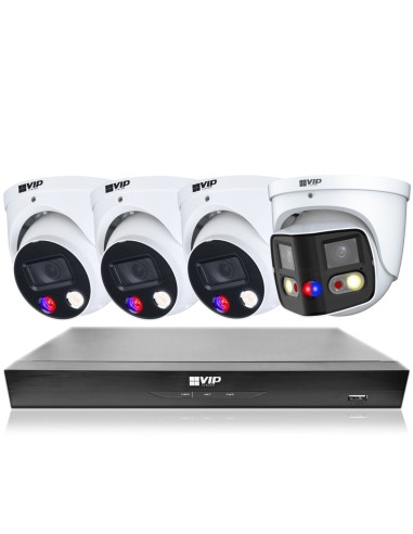 VIP Vision 8MP 8600 Series 8Ch AI IP NVR 2TB 3x ID3 & 1x 180° SMD+ Dome Cameras (8x4) - NKPRO-88603D1DD