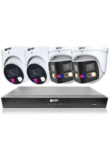 VIP Vision 8MP 8600 Series 8Ch AI IP NVR 2TB 2x ID3 & 2x 180° SMD+ Dome Cameras (8x4) - NKPRO-88602D2DD