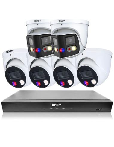 VIP Vision 8MP 8600 Series 8Ch AI IP NVR 2TB 4x ID3 & 2x 180° SMD+ Dome Cameras (8x6) - NKPRO-88604D2DD