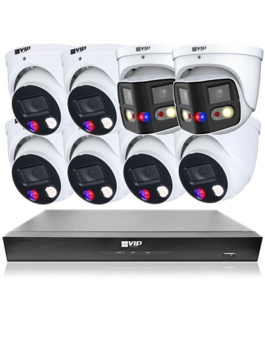 VIP Vision 8MP 8600 Series 8Ch AI IP NVR 2TB 8x ID3 & 2x 180° SMD+ Dome Cameras (8x8) - NKPRO-88606D2DD