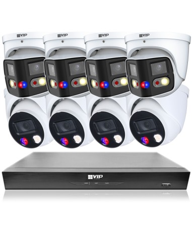 VIP Vision 8MP 8600 Series 8Ch AI IP NVR 2TB 4x ID3 & 4x 180° SMD+ Dome Cameras (8x8) - NKPRO-88604D4DD
