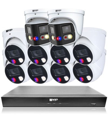VIP Vision 8MP 8600 Series 16Ch AI IP NVR 4TB HDD Colour Night Vision 10x SMD+ Dome Cameras (16x10 - NKPRO-168608D2DD