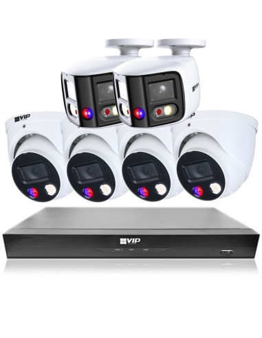 VIP Vision 8MP 8600 Series 8Ch AI IP NVR 2TB 4x ID3 & 2x 180° SMD+ Dome & Bullet Cameras (8x6) - NKPRO-88604D2BD
