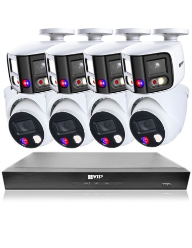 VIP Vision 8MP 8600 Series 8Ch AI IP NVR 2TB 4x ID3 & 4x 180° SMD+ Dome & Bullet Cameras (8x8) - NKPRO-88604D4BD