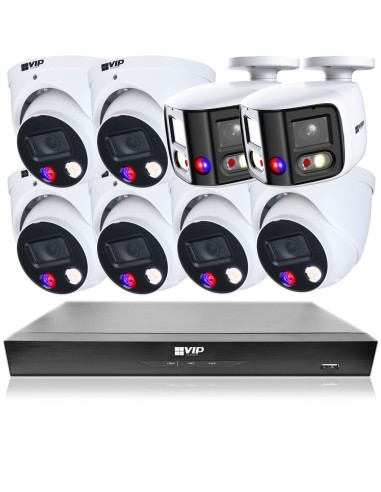VIP Vision 8MP 8600 Series 8Ch AI IP NVR 2TB 6x ID3 & 2x 180° SMD+ Dome & Bullet Cameras (8x8) - NKPRO-88606D2BD